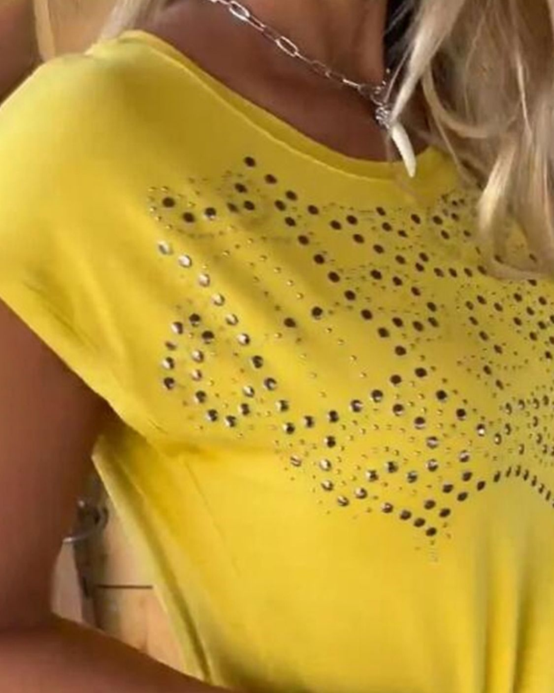 MASOVA - T-shirt à franges avec clous