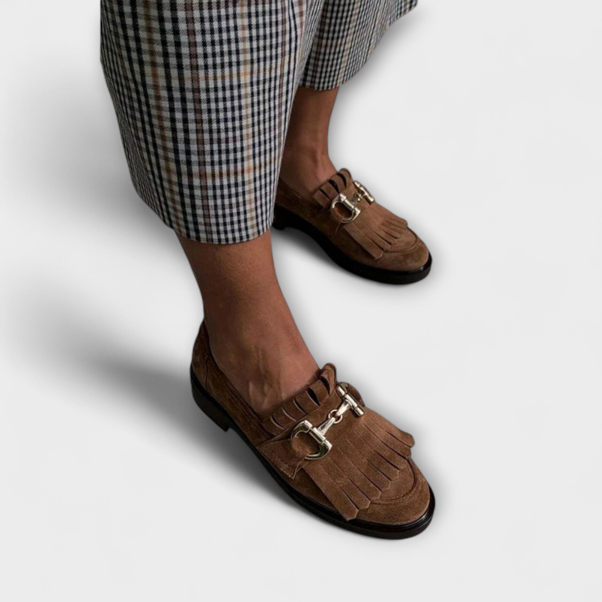 Fleur – Mocassin Bruine avec bout rond