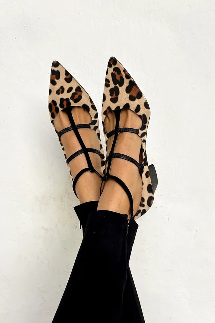 Ludovica™ | Ballerines avec imprimé animal et fines lanières