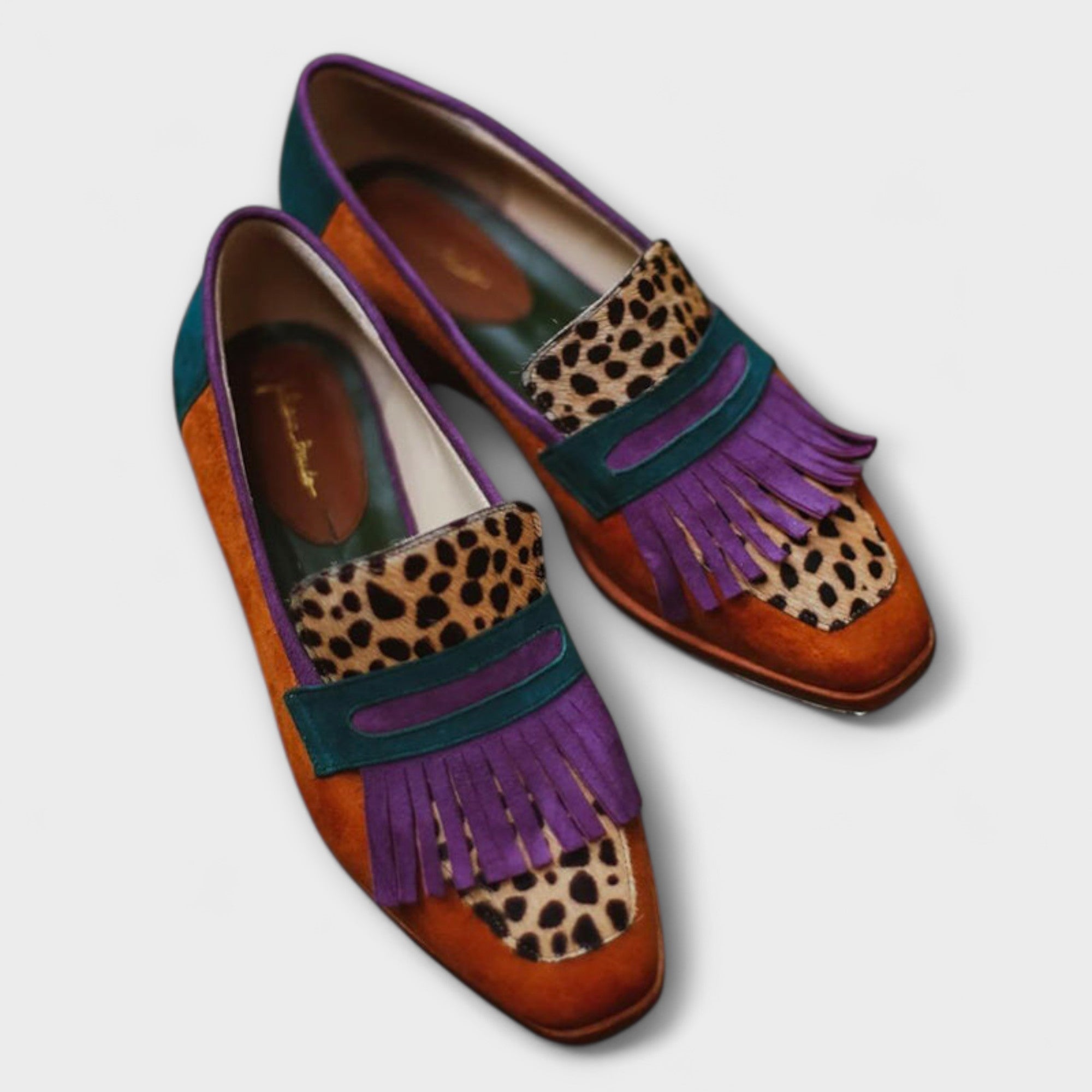 Fallon – Mocassin Brun avec Imprimé Léopard