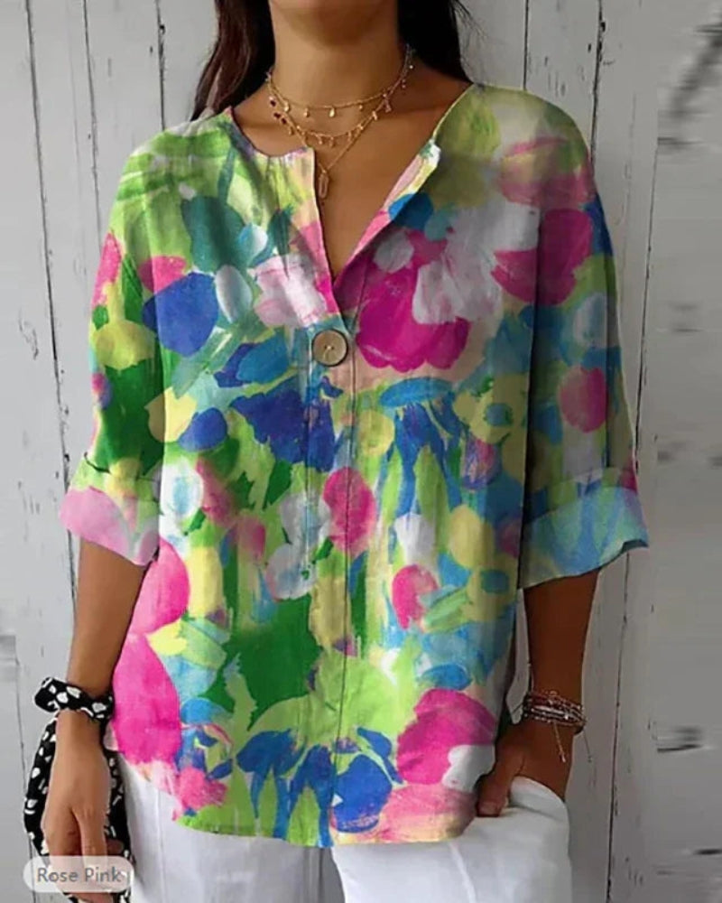 HELEINA - Vintage Floral Blouse