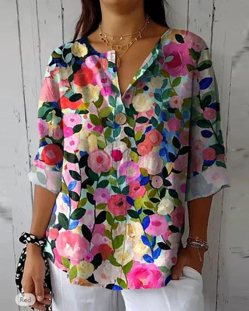 HELEINA - Vintage Floral Blouse