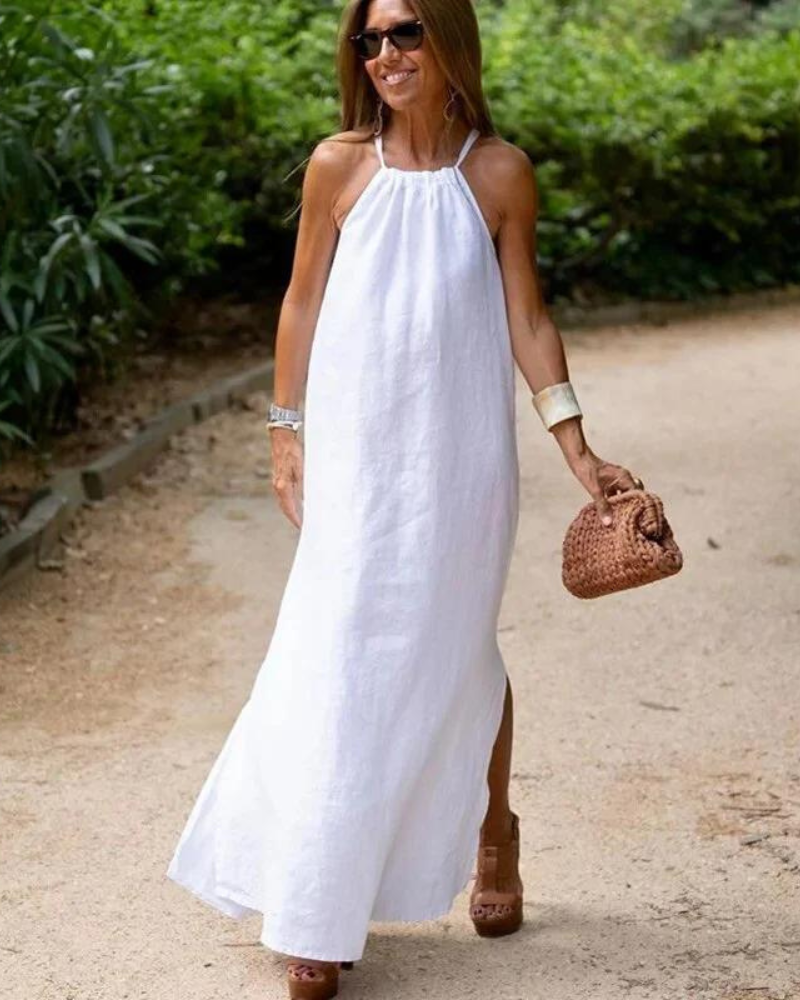 DOWN THE COVE - Long Linen Blend Robe