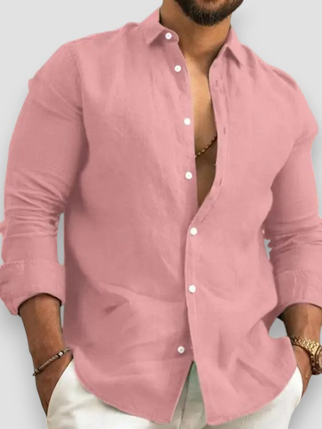 Nantes™ | Chemise classique en coton et lin à boutons