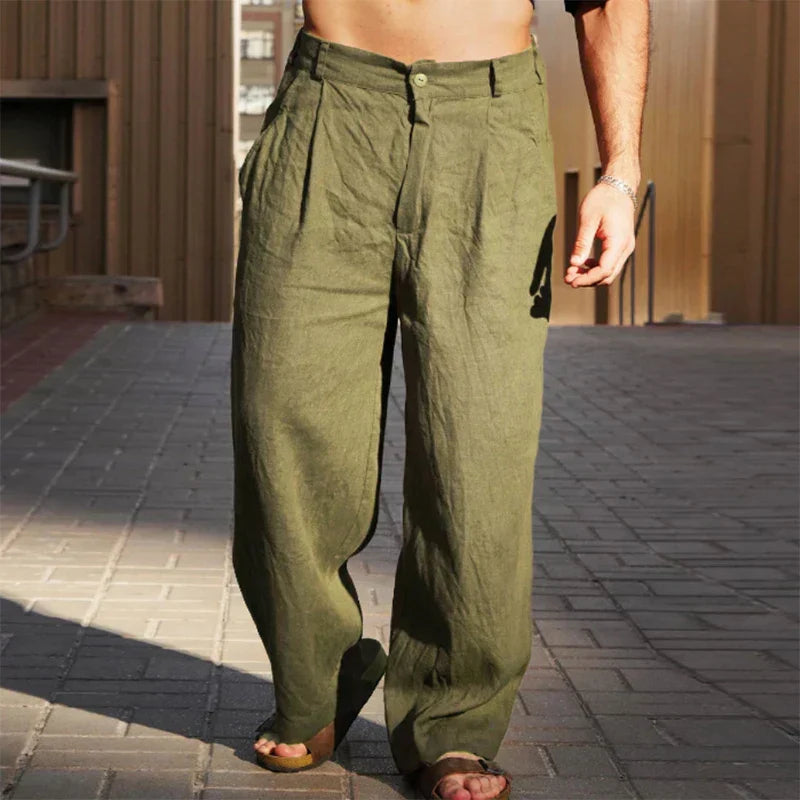Hubert™ | Pantalon large en lin