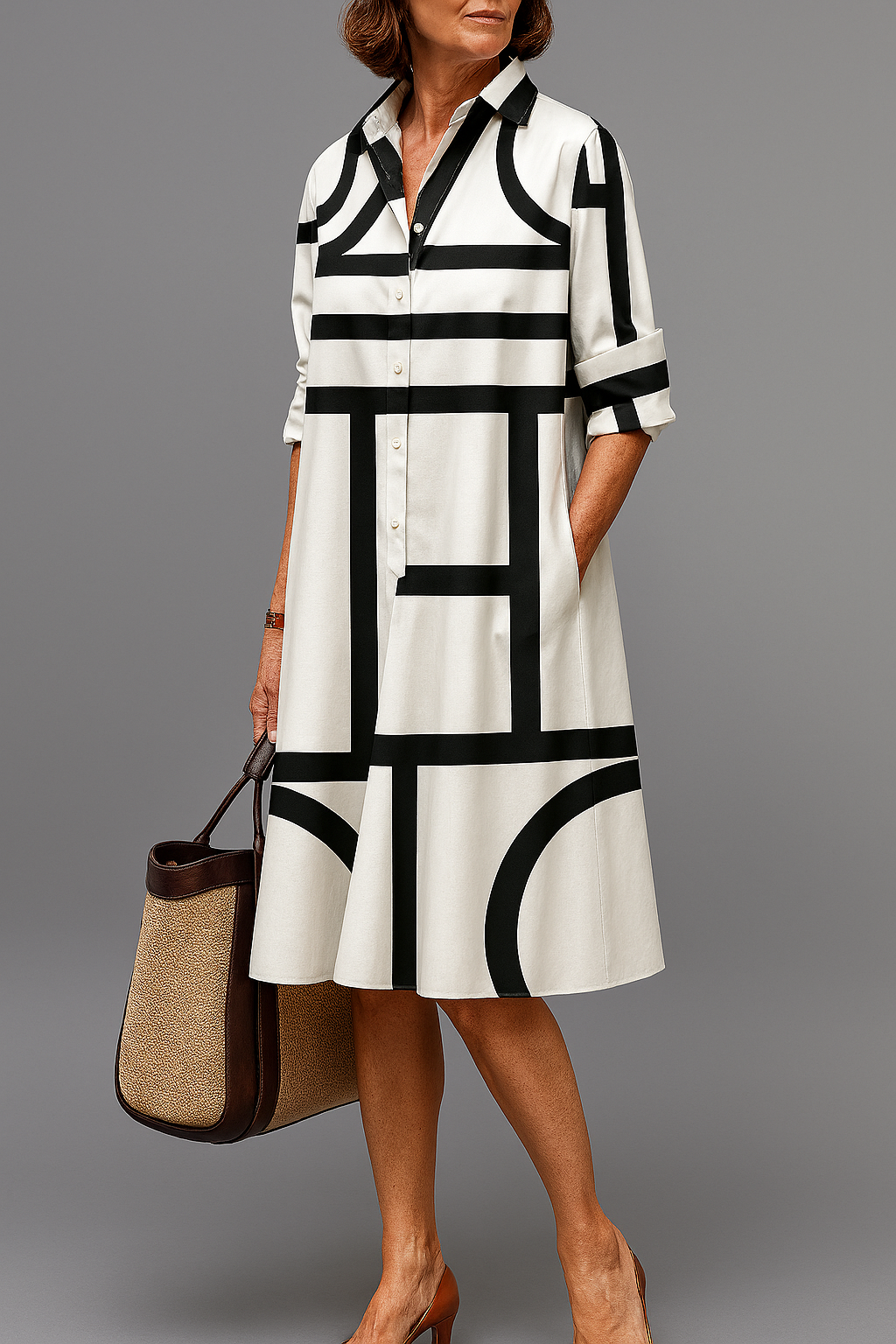 Brigitte | Robe Midi Luxe pour une Élégance Sans Effort